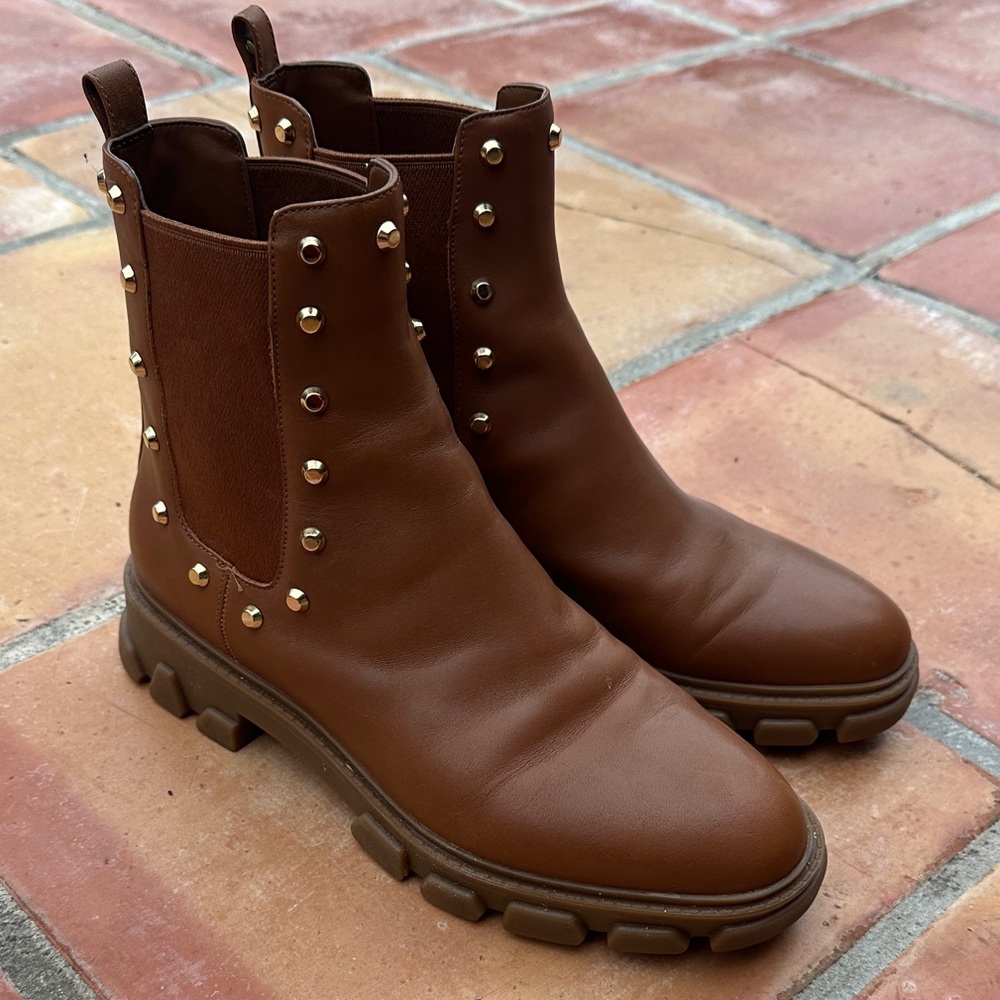 Michael Kors Brown Studded Ankle Boots